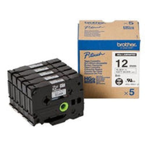 Brother Schriftband HGEM931V5 Black/Silver - Schriftbänder